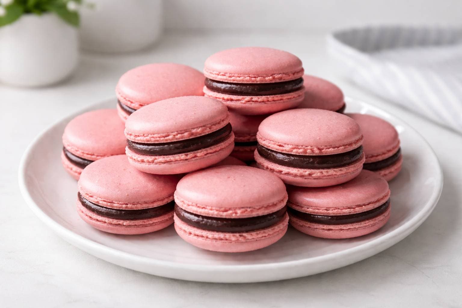 Macaron Recipe with Chocolate Ganache & Jam