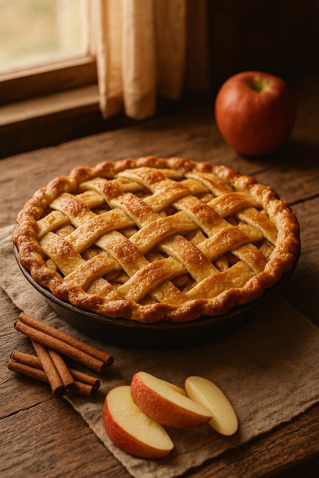Classic Apple Pie with Interlaced Pastry